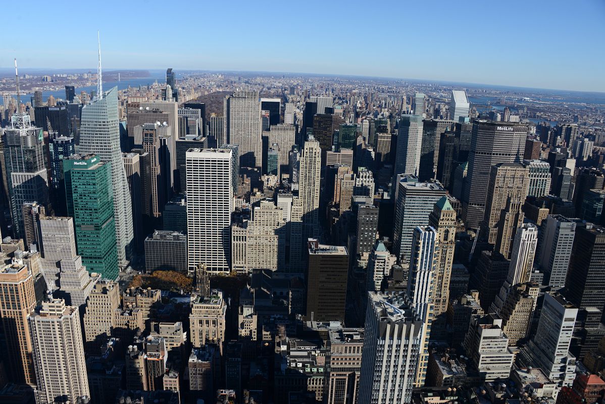 New York City Empire State Building 14A North View, Times Square Area, Bank of America Tower, Central Park, GE Building Top Of The 30 Rock, Citigroup Center, Metlife